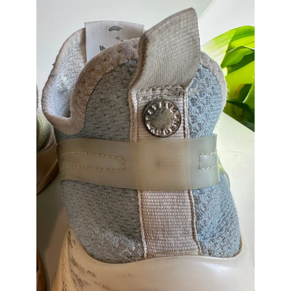 Steve Madden NY90 Myles Chunky Knit Sneakers Light‎ Blue Sage Green Women 10M
